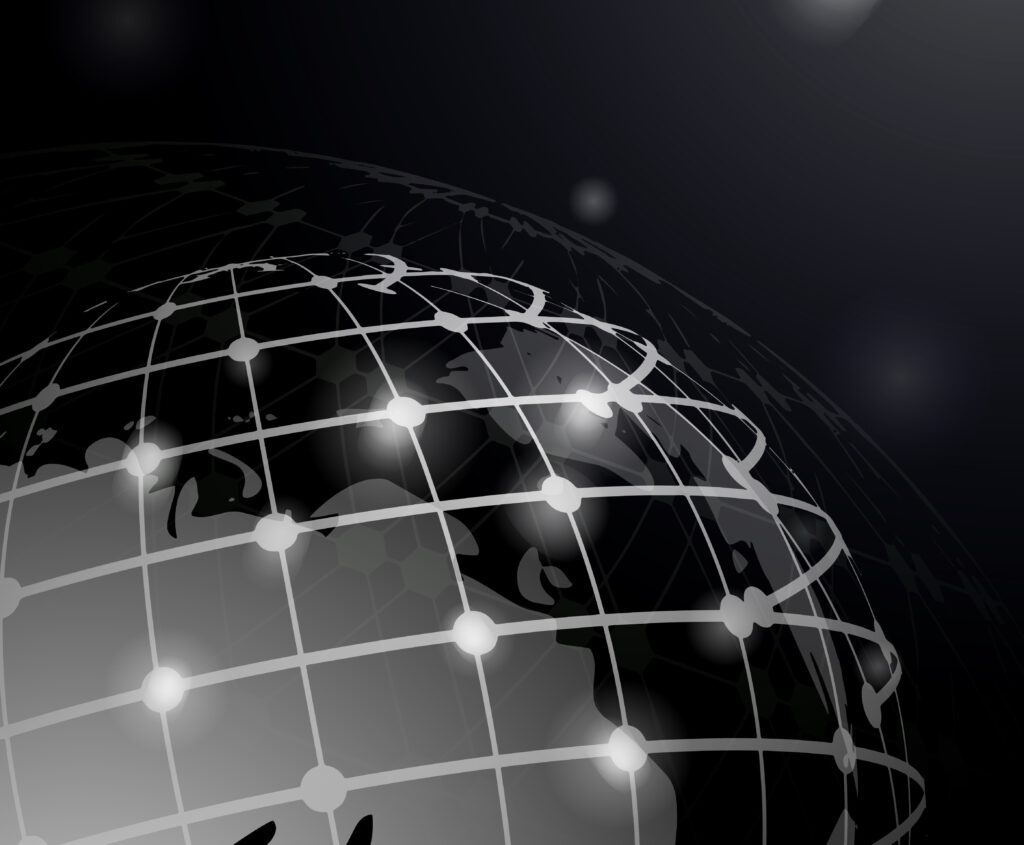 Black globe futuristic technology background vector